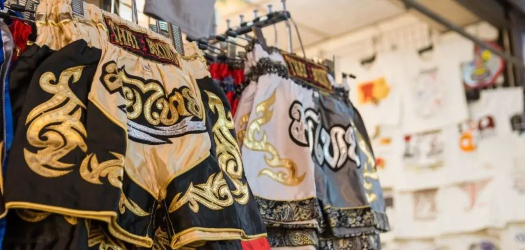 muay thai shorts in shop